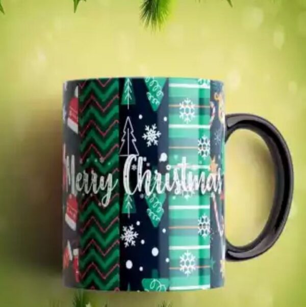 Set de 6 Mugs Navideños Personalizados - Fondo de color - Image 3